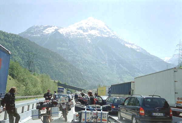 Stau am Gotthard
